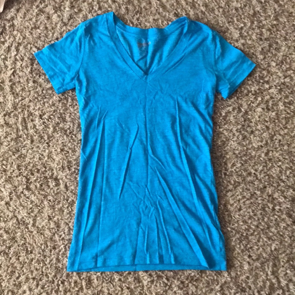 Blue v neck shirt